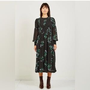 GANNI Rometty Georgette Midi dress size 42 EU (US size 10)